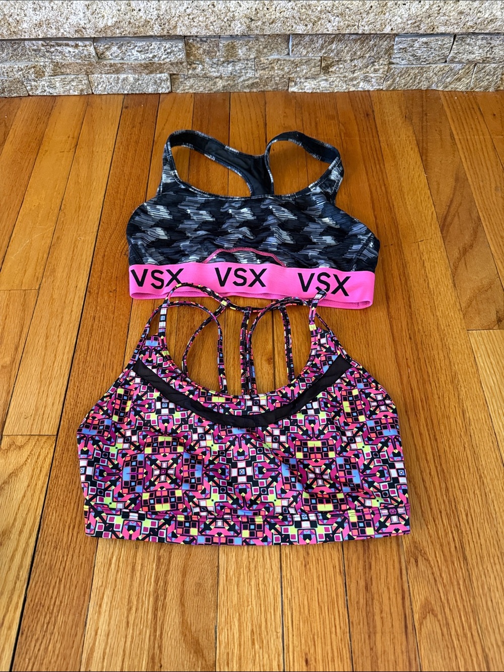 VSX Pink & Black Dual-Style Sports Crop Tops